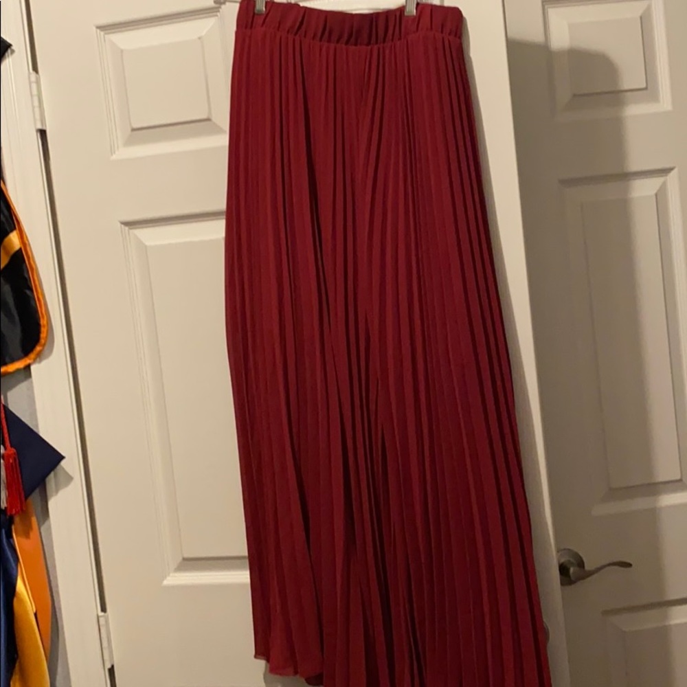 torrid Burgundy Pleated A-Line Maxi Skirt